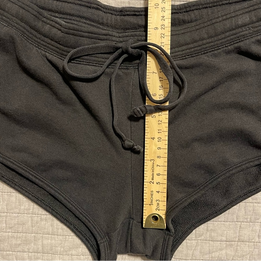 Victoria’s Secret Pink Sz Medium Black Booty Short Shorts Sequin Spellout - Picture 3 of 5